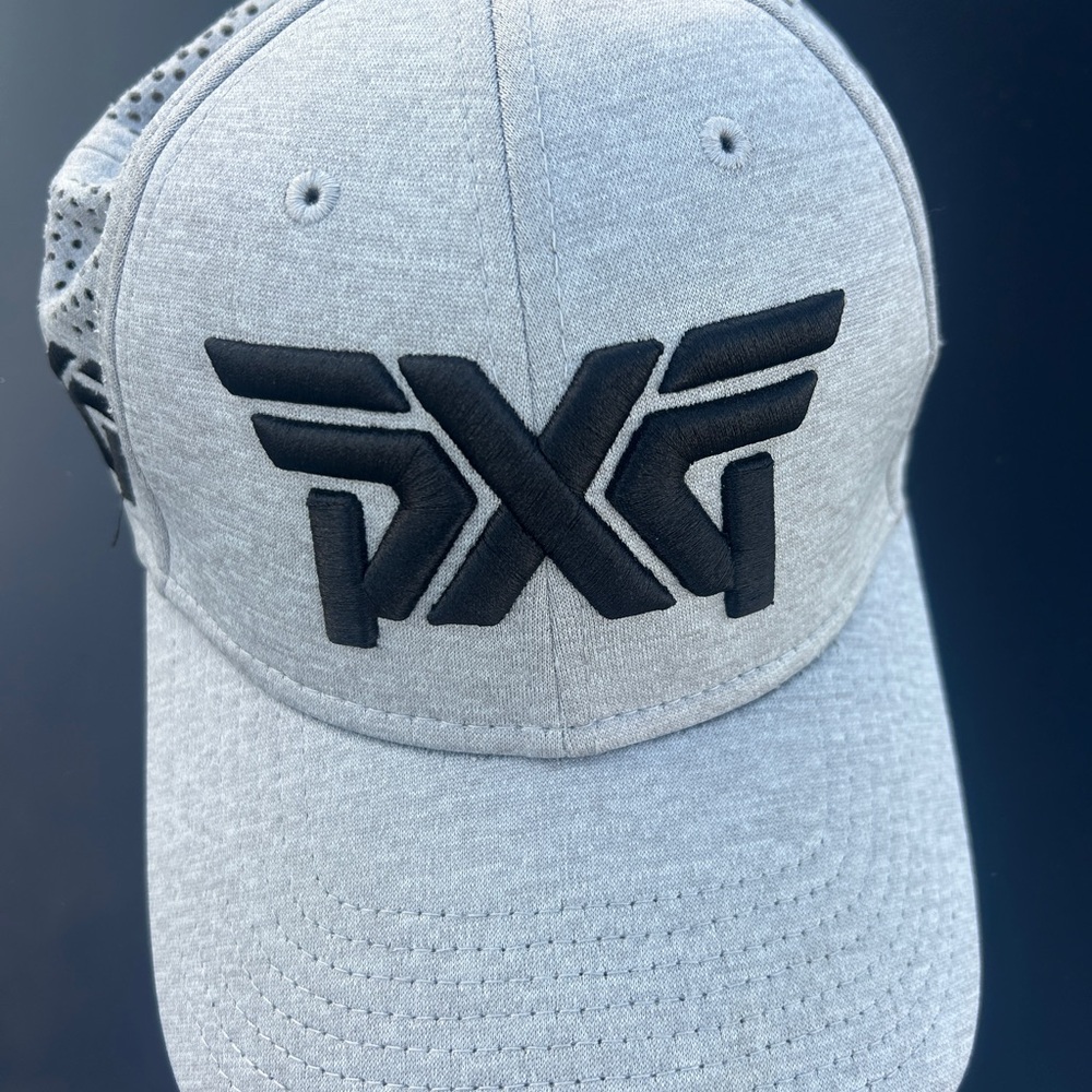 PXG Light Gray Fitted Cap with Black Logo